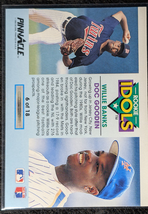 1992 Pinnacle Willie Banks / Doc Gooden #6 Rookie Idols Twins/Mets