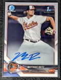 2018 Bowman Matthias Dietz #PA-MD Prospect Autographs Baltimore Orioles