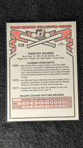 1981 Donruss Tim Raines #538 RC Montreal Expos back