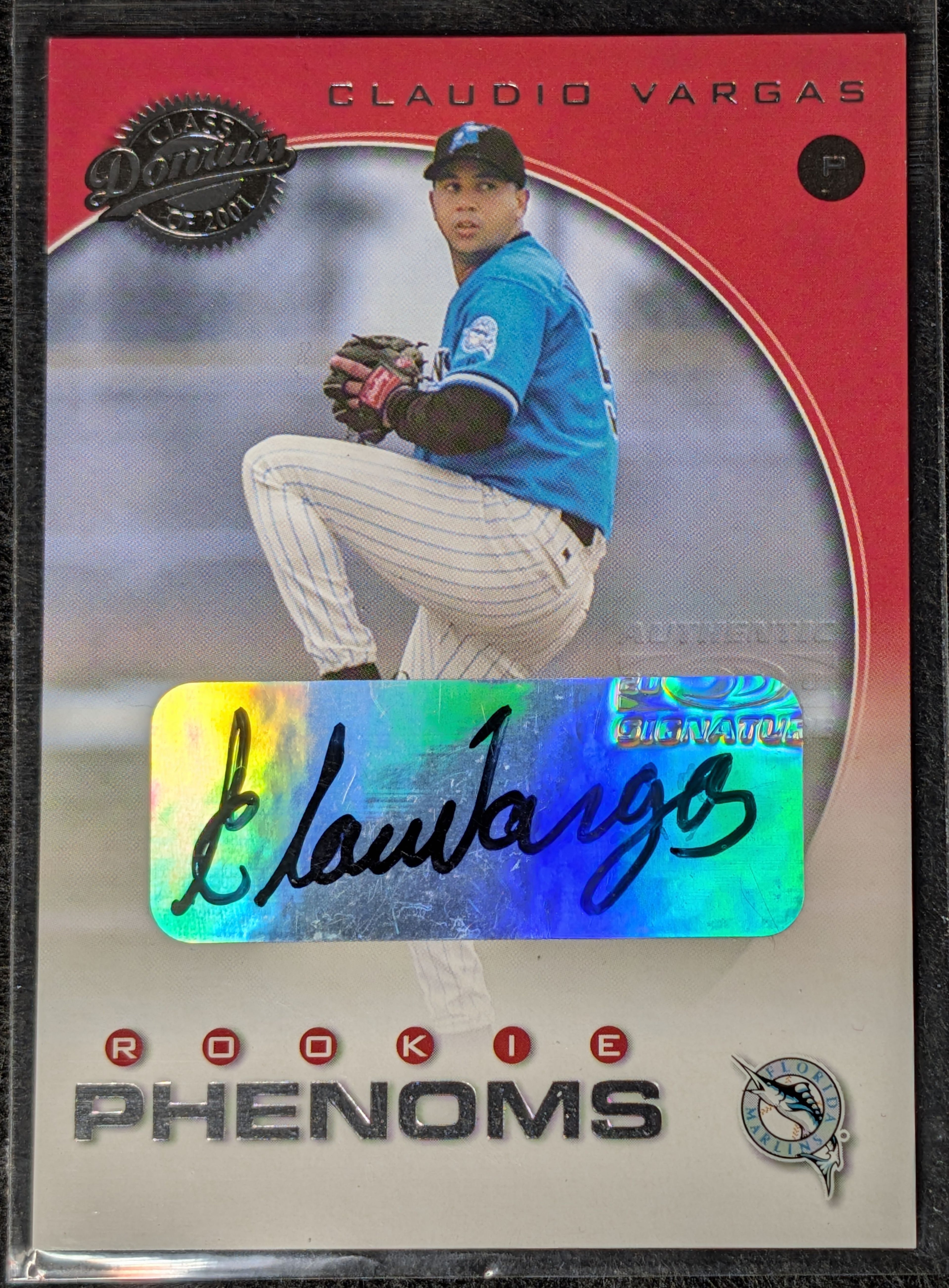 2001 Donruss Class of 2001 Claudio Vargas #274 Rookie Autographs SN,RC,AU Florida Marlins