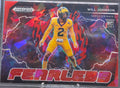 2025 Panini Prizm Draft Picks Will Johnson #F-WJN Fearless Red Ice Michigan Wolverines front