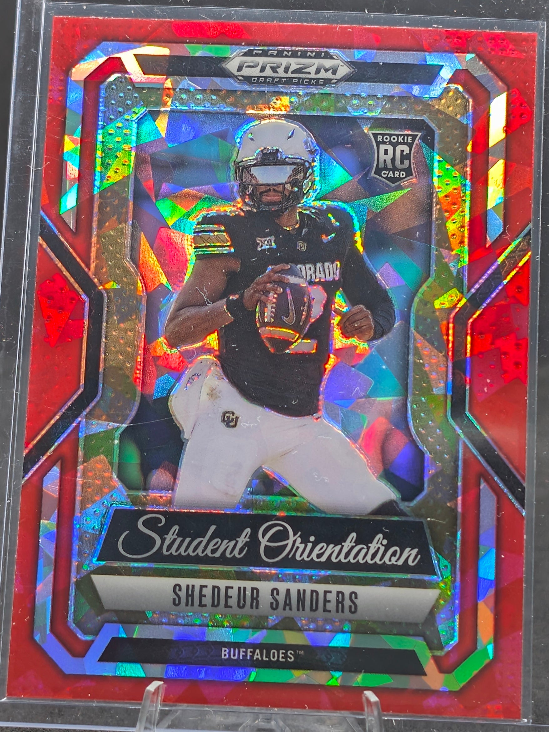 2025 Panini Prizm Draft Picks Shedeur Sanders #8 Student Orientation Red Ice Colorado Buffaloes front