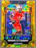 2025 Panini Prizm Draft Picks Cam Ward #16 New Recruits Gold Ice Miami Hurricanes front