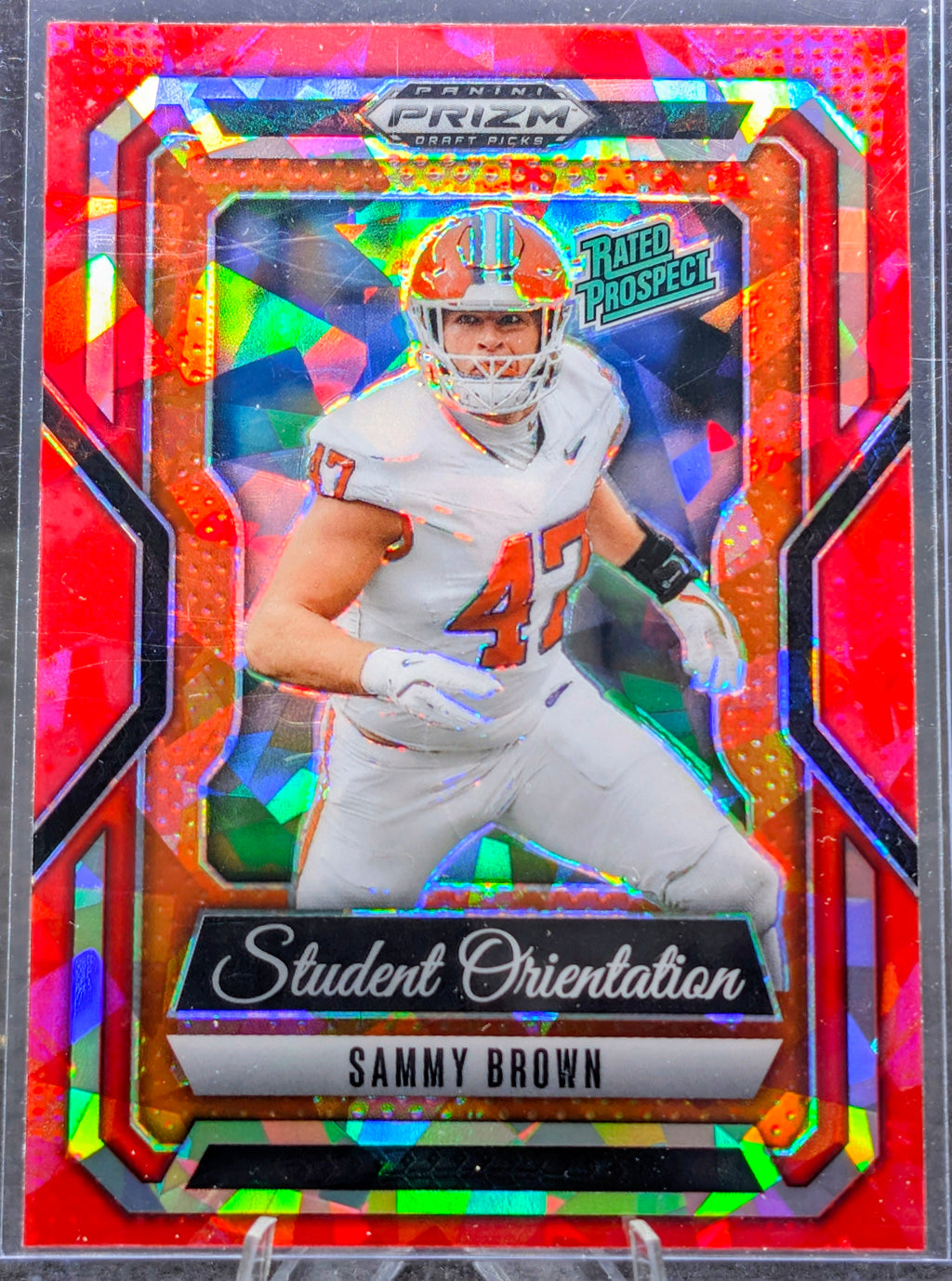 2025 Panini Prizm Draft Picks Sammy Brown #5 Student Orientation Red Ice Clemson Tigers front