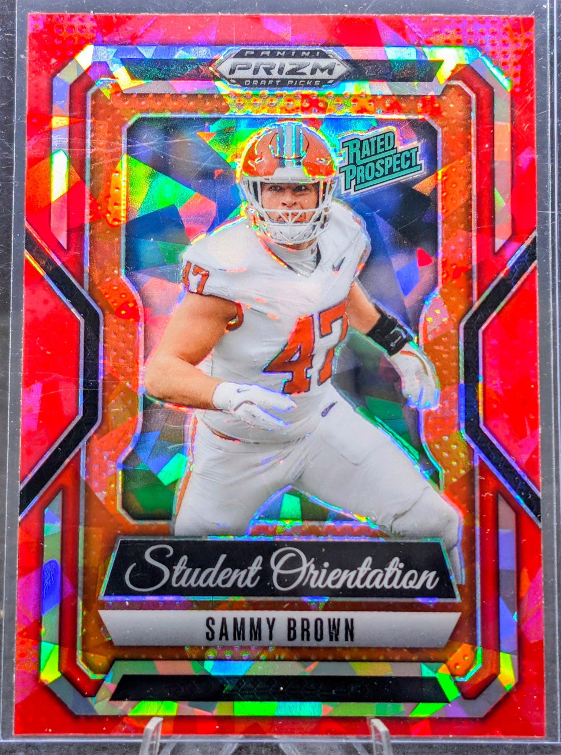 2025 Panini Prizm Draft Picks Sammy Brown #5 Student Orientation Red Ice Clemson Tigers front