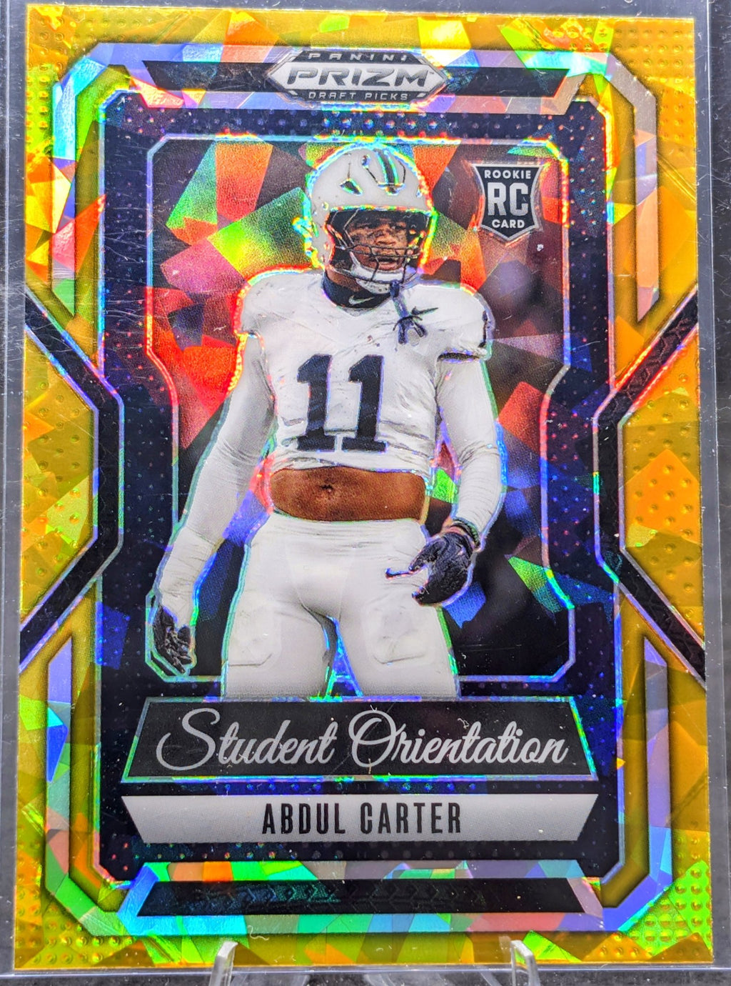 Abdul Carter 2025 Panini Prizm Draft Picks #10 Student Orientation Gold Ice Penn State Nittany Lions - front image