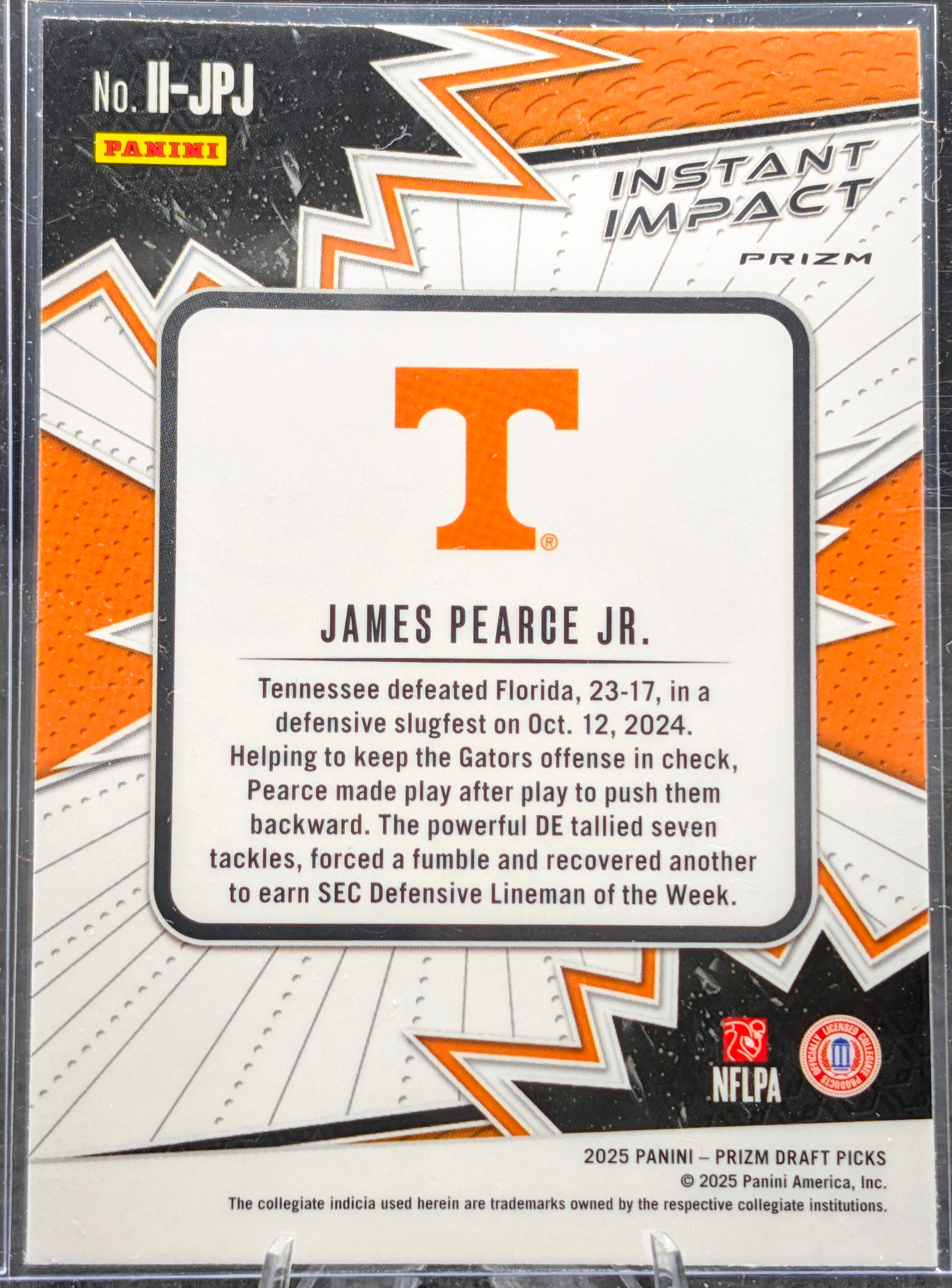 2025 Panini Prizm Draft Picks #II-JPJ James Pearce Jr. Instant Impact Red Ice