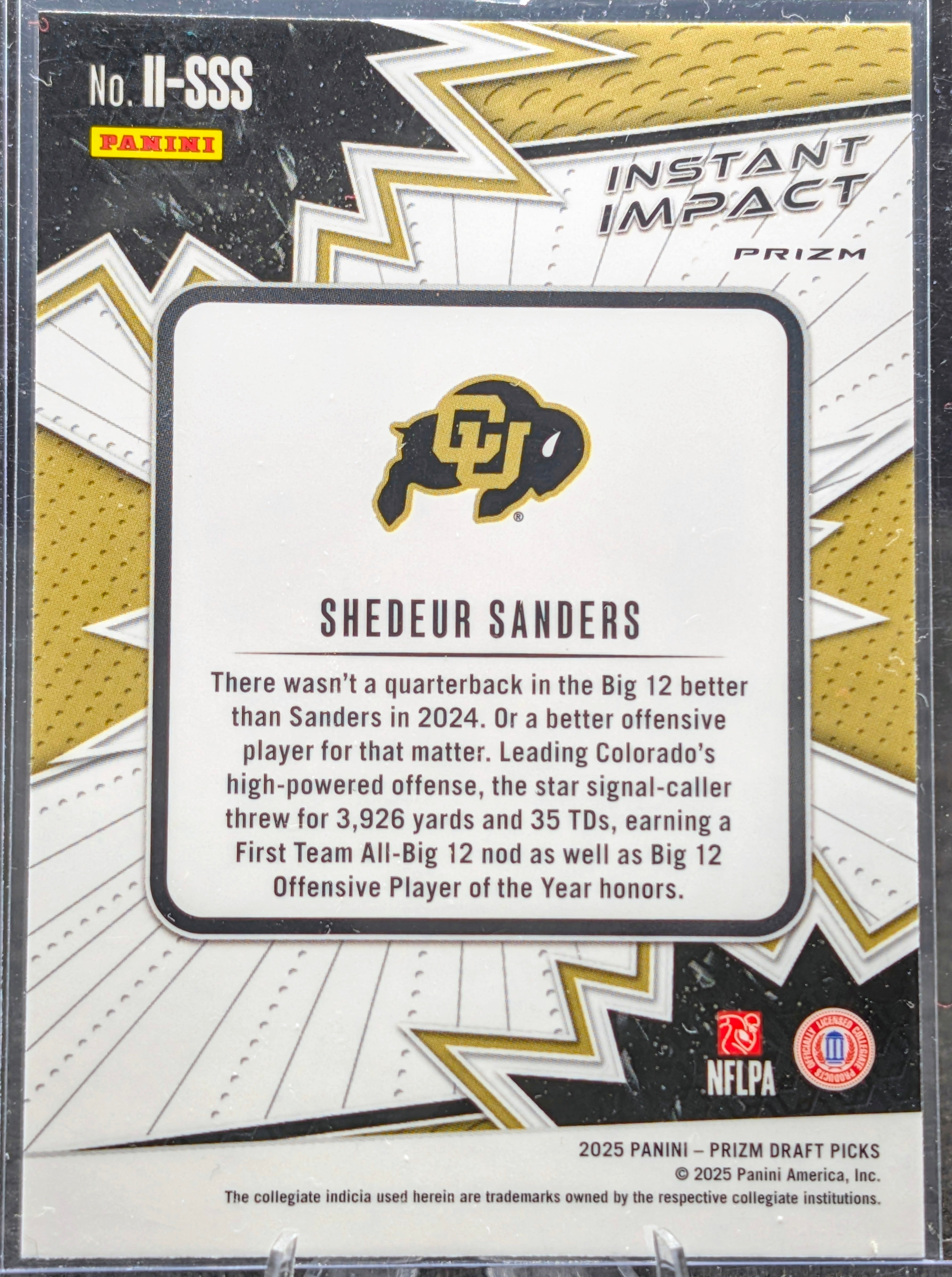 2025 Panini Prizm Draft Picks #II-SSS Shedeur Sanders Instant Impact Red Ice