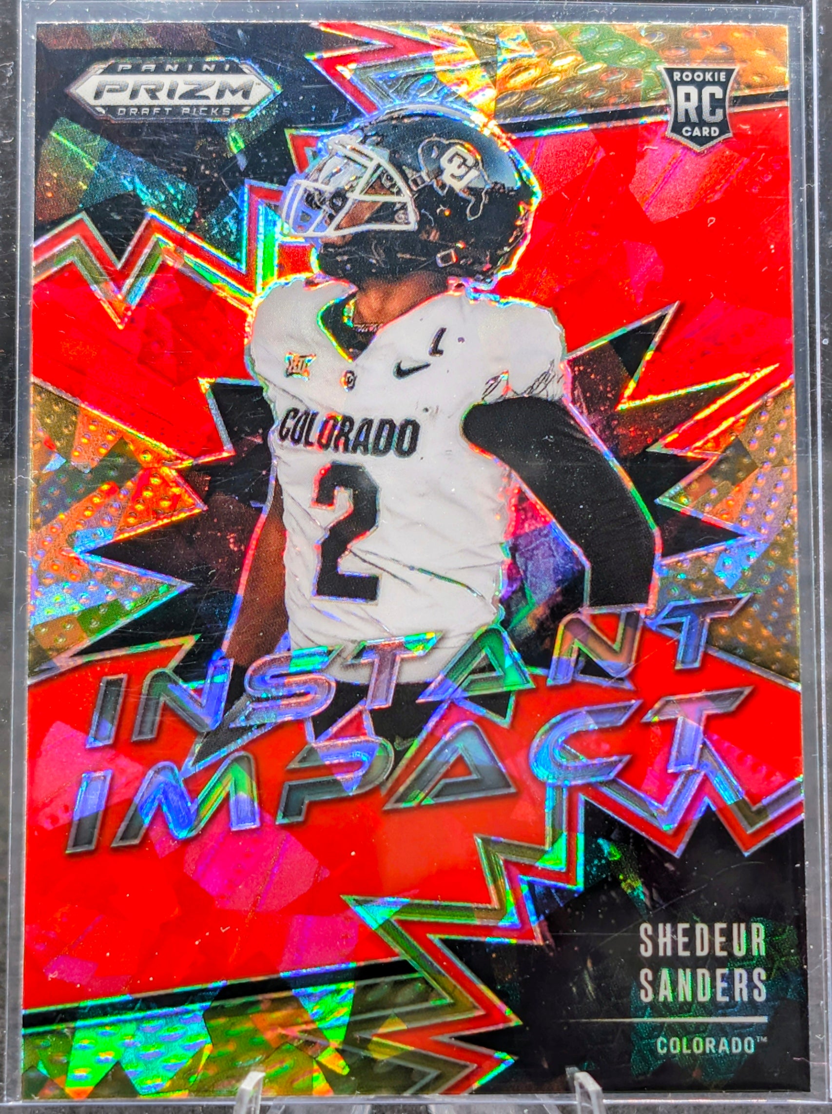 2025 Panini Prizm Draft Picks Shedeur Sanders #II-SSS Instant Impact Red Ice Colorado Buffaloes front