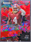 2025 Panini Prizm Draft Picks Jalen Milroe #II-JME Instant Impact Red Ice Alabama Crimson Tide front