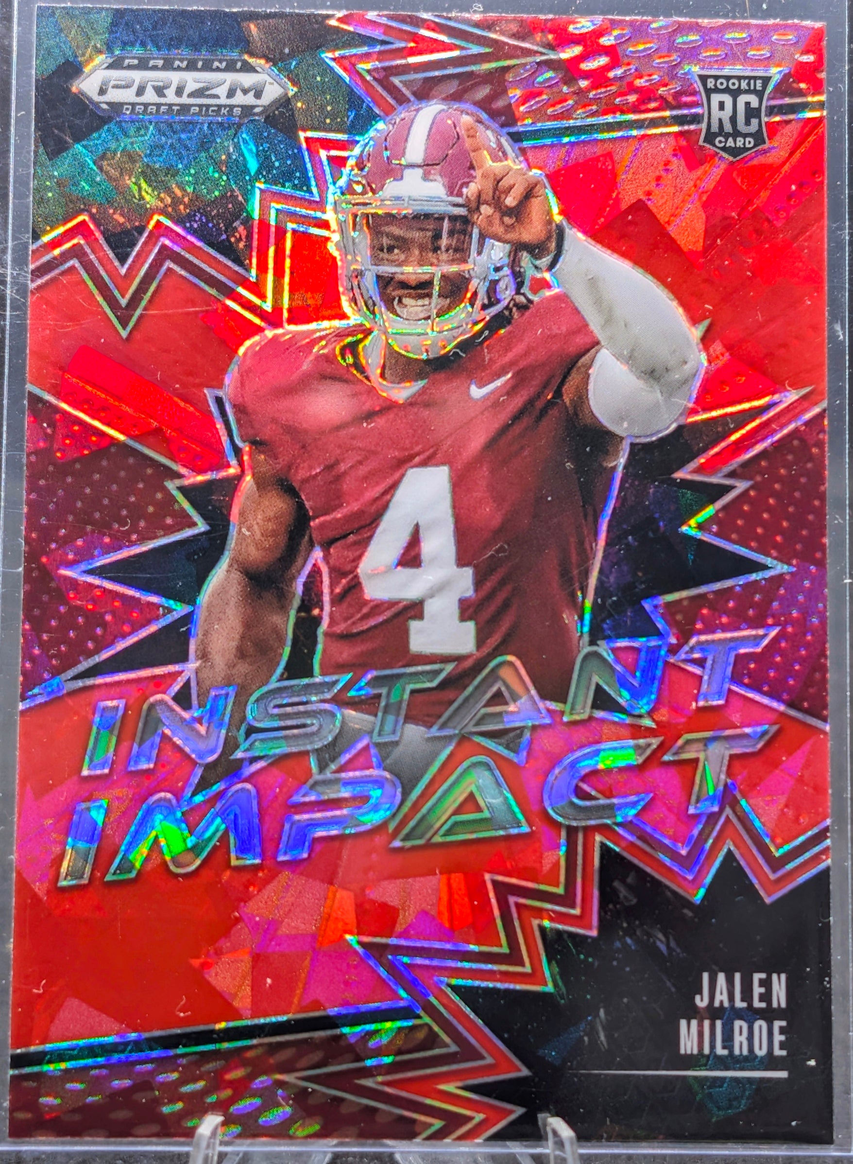 2025 Panini Prizm Draft Picks #II-JME Jalen Milroe Instant Impact Red Ice