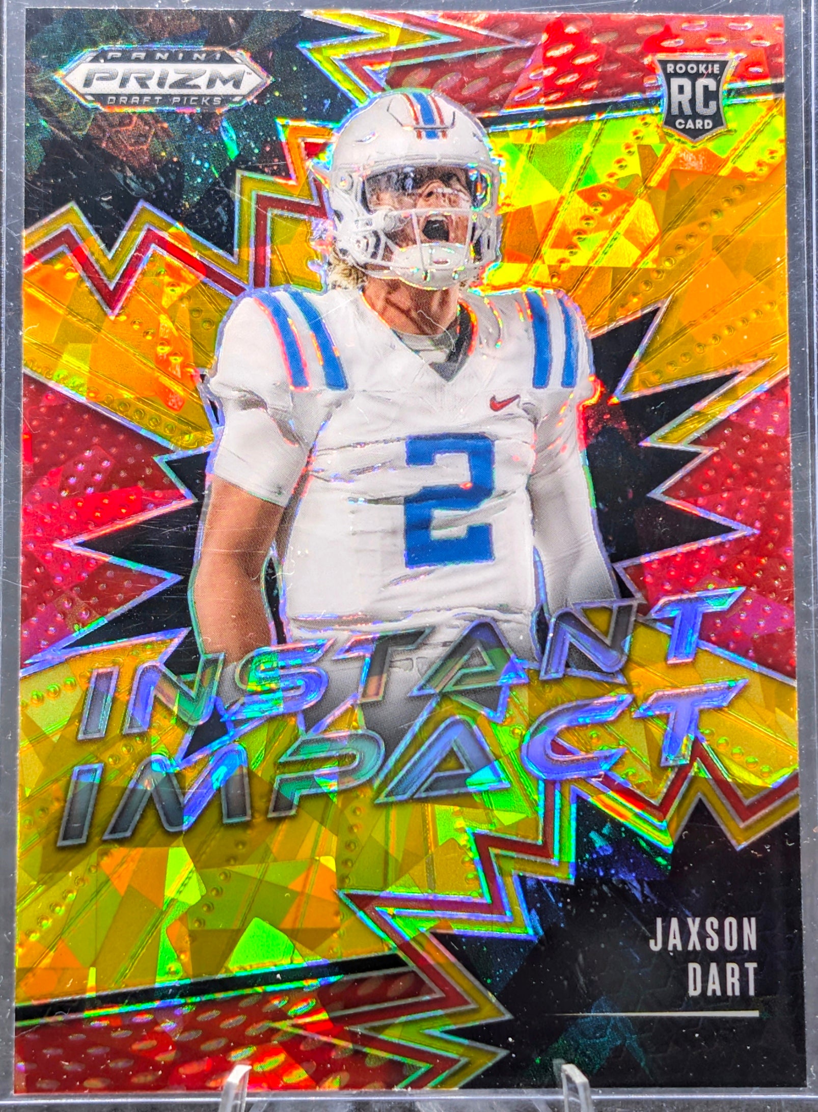 2025 Panini Prizm Draft Picks #II-JDT Jaxson Dart Instant Impact Gold Ice