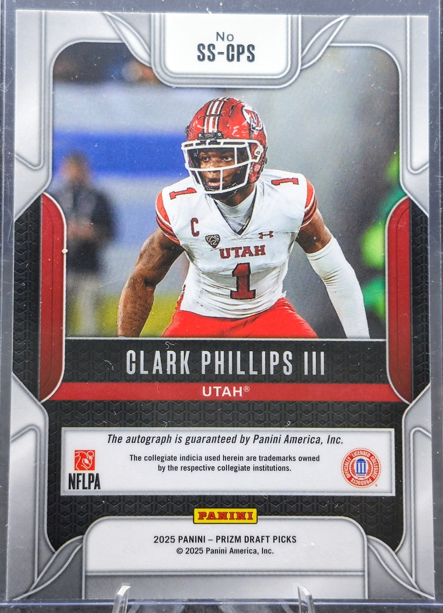 Clark Phillips III 2025 Panini Prizm Draft Picks #SS-CPS Sensational Signatures Utah Utes - back image