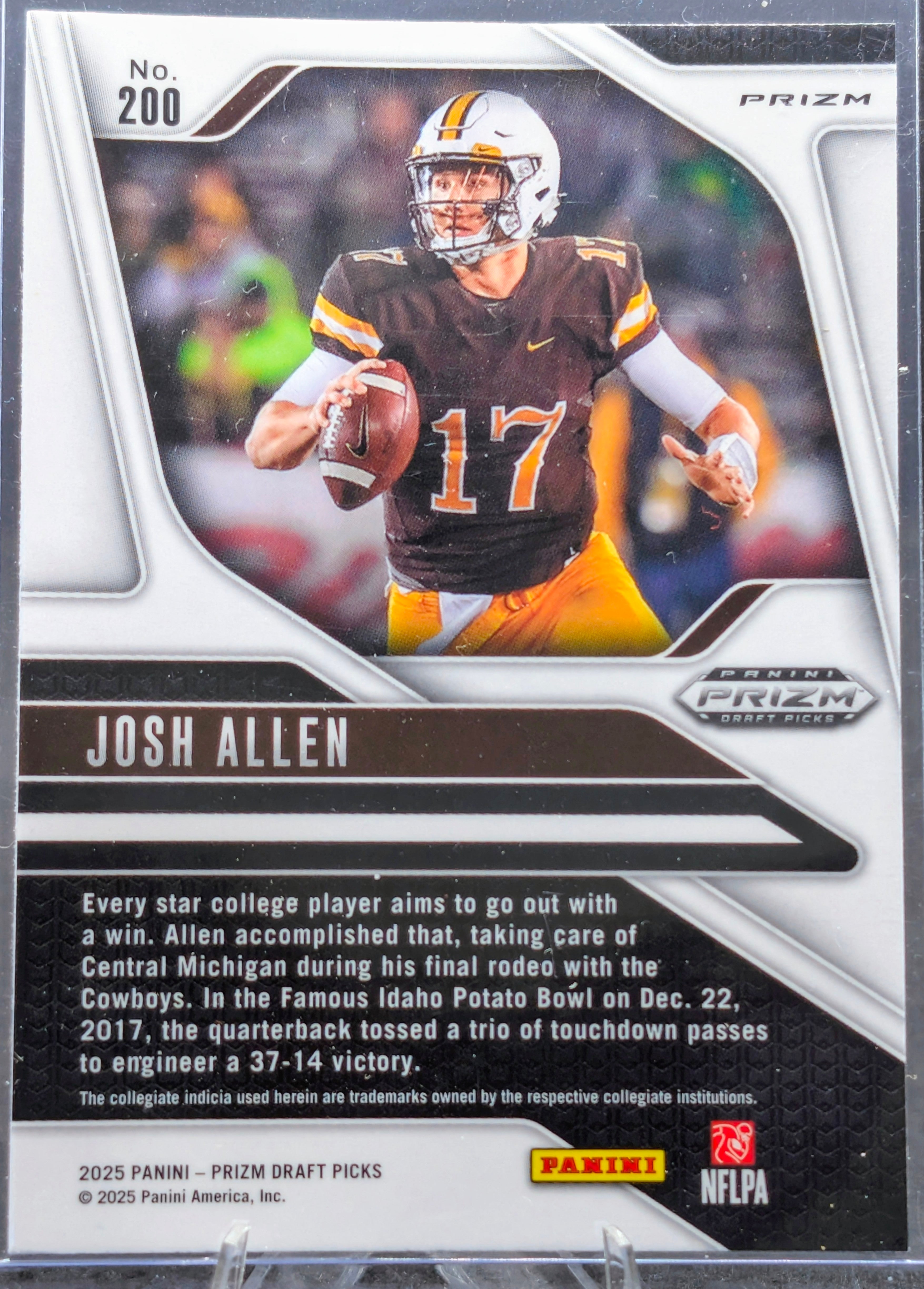 2025 Panini Prizm Draft Picks Josh Allen #200 Prizms Red Ice Wyoming Cowboys back
