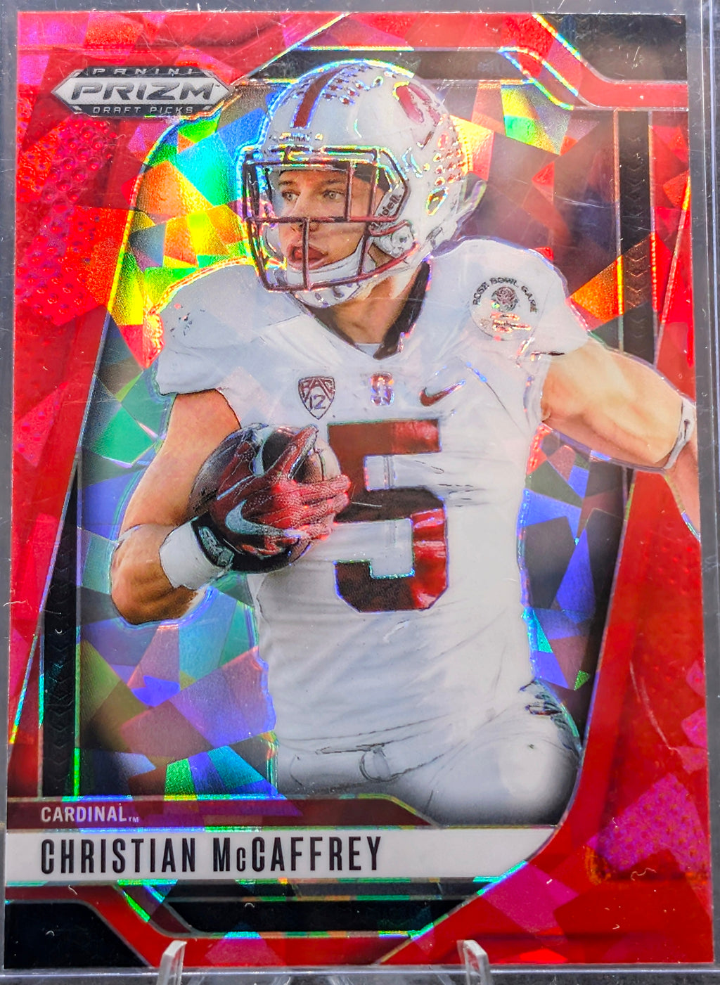2025 Panini Prizm Draft Picks Christian McCaffrey #194 Prizms Red Ice Stanford Cardinal front