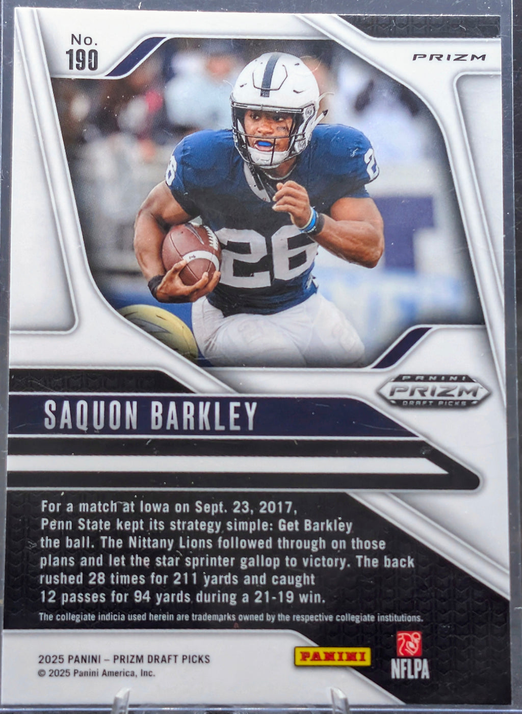 2025 Panini Prizm Draft Picks Saquon Barkley #190 Prizms Red Ice Penn State Nittany Lions back