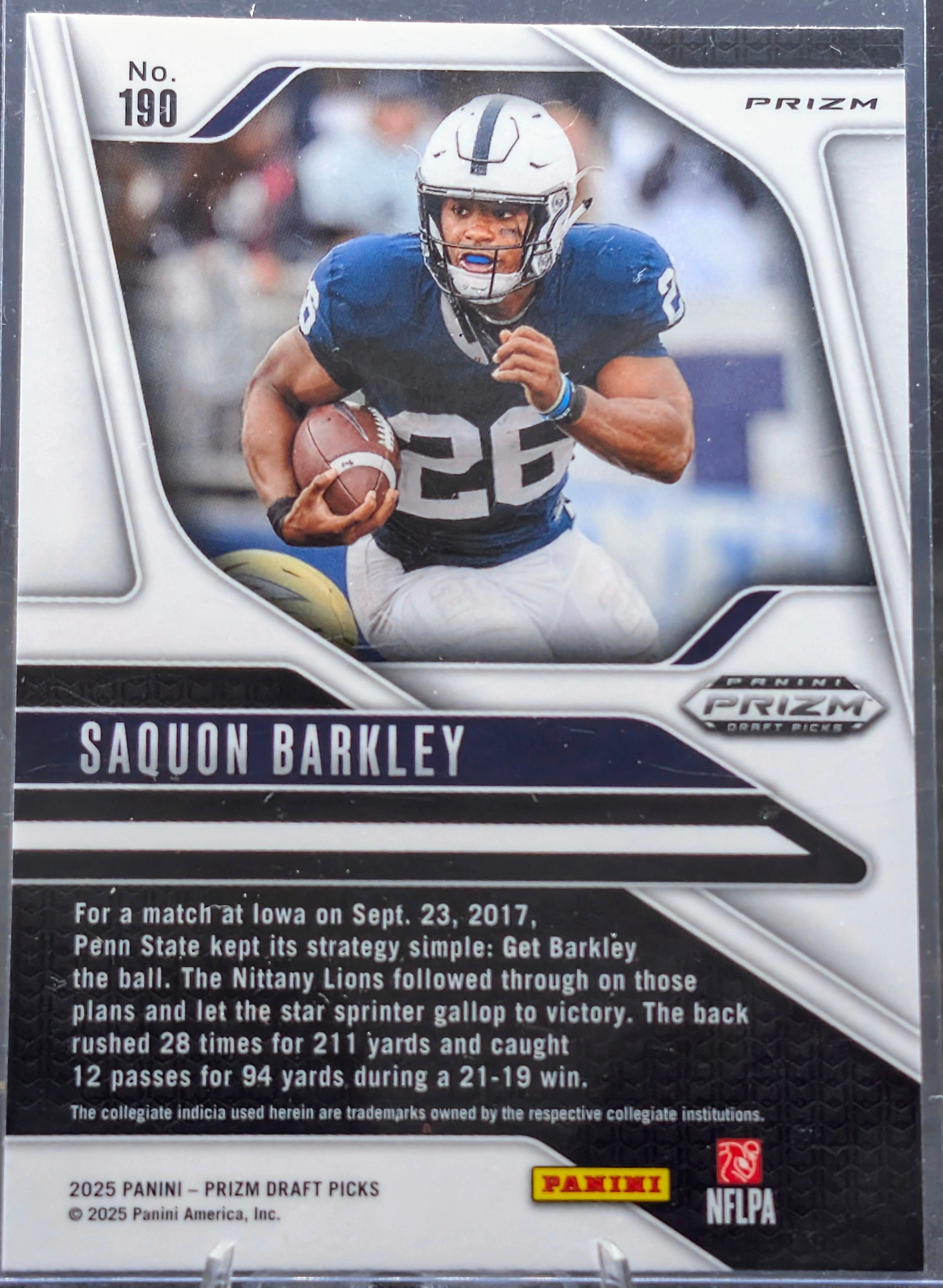 2025 Panini Prizm Draft Picks Saquon Barkley #190 Prizms Red Ice Penn State Nittany Lions back
