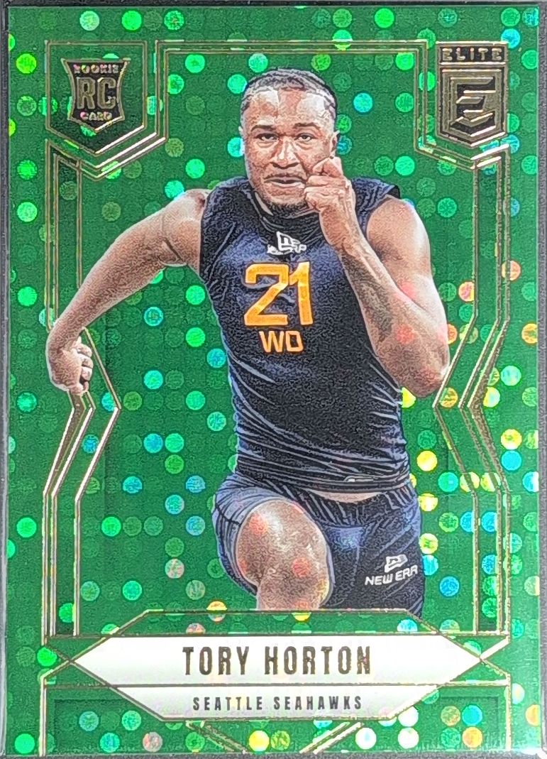 2025 Donruss Elite Tory Horton #156 Green Disco RC Seattle Seahawks front