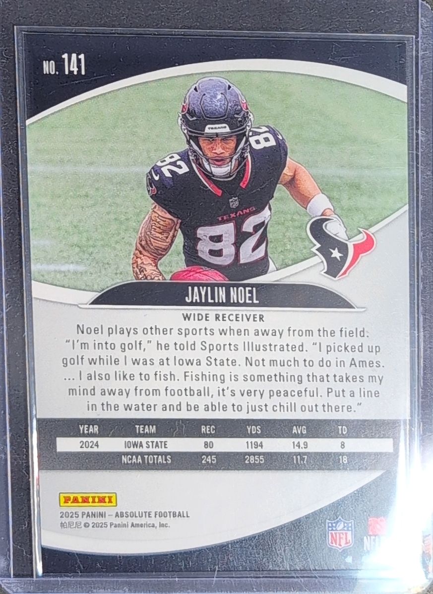 2025 Panini Absolute Countdown Calendar Jaylin Noel #141 Houston Texans back