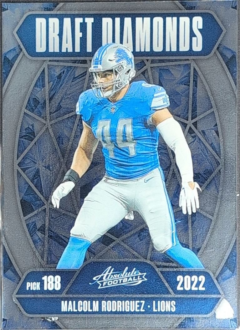 Malcolm Rodriguez 2025 Panini Absolute #DD-MRZ Draft Diamonds Detroit Lions - front image
