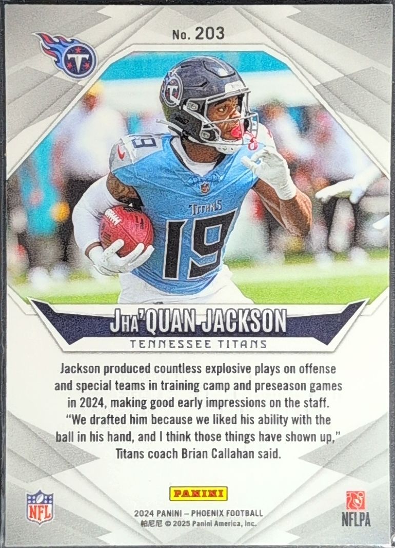 2024 Panini Phoenix Jha'Quan Jackson #203 Hyper RC Tennessee Titans back