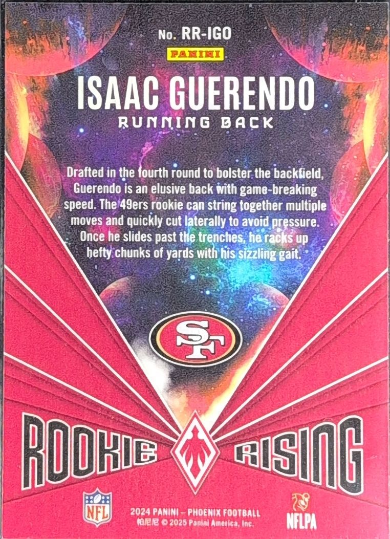 Isaac Guerendo 2024 Panini Phoenix #RR-IGO Rookie Rising San Francisco 49ers