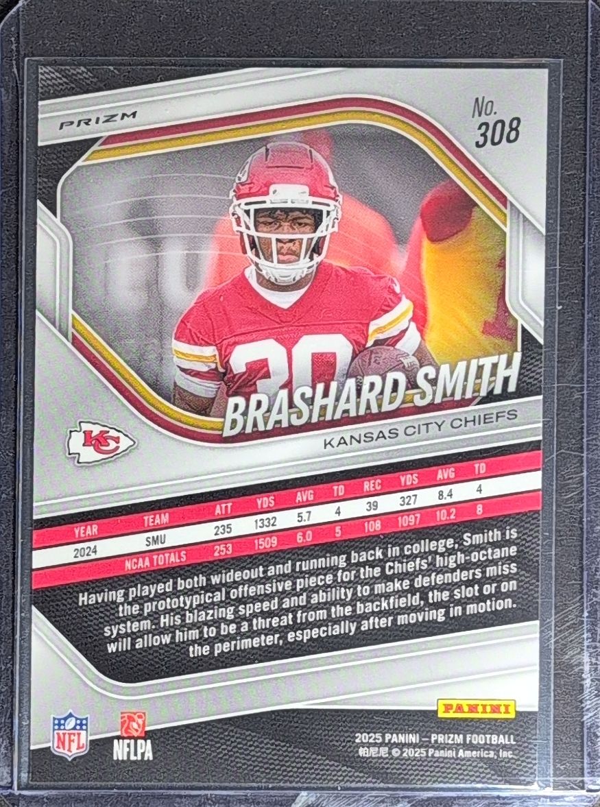 Brashard Smith 2025 Panini Prizm #308 Silver Kansas City Chiefs