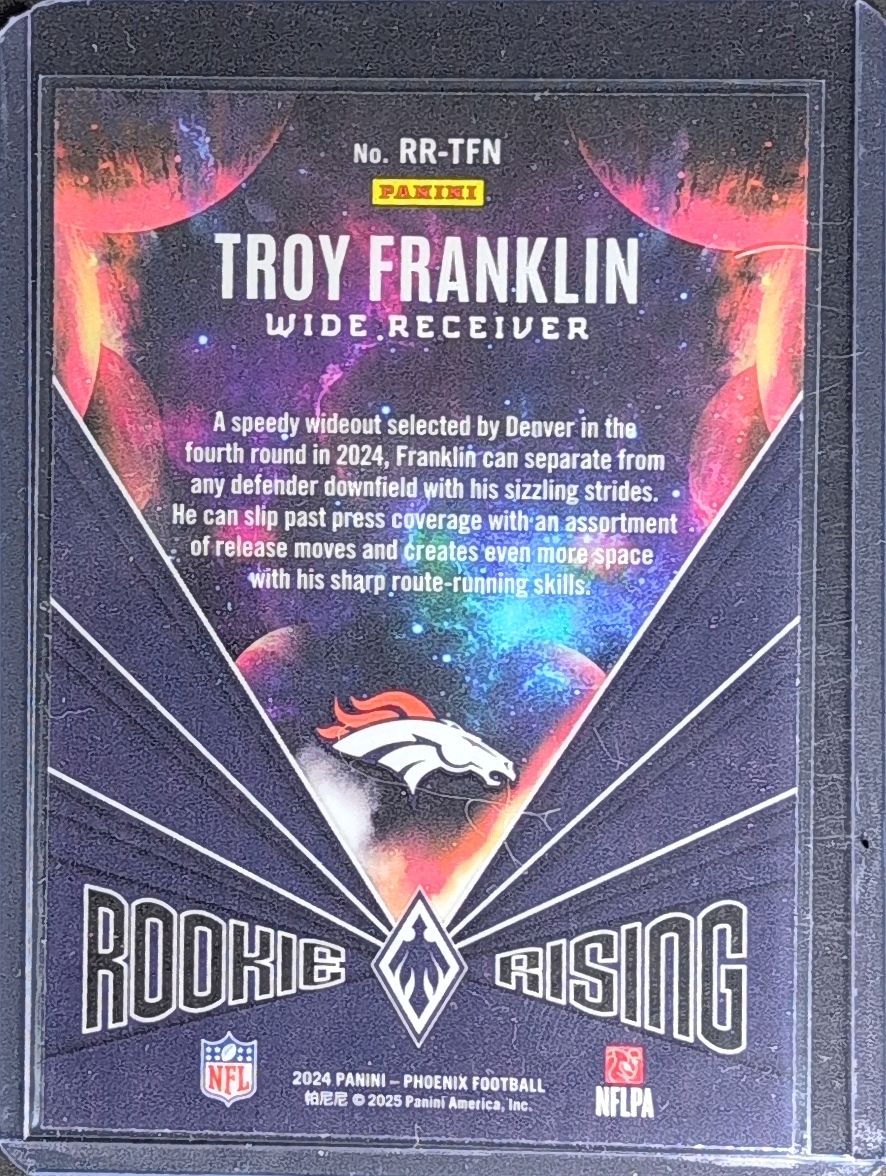 2024 Panini Phoenix Troy Franklin #RR-TFN Rookie Rising Stars Denver Broncos back