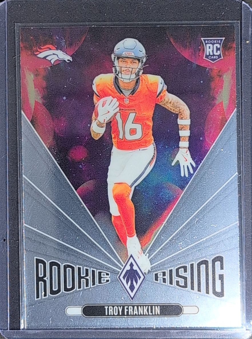 2024 Panini Phoenix Troy Franklin #RR-TFN Rookie Rising Stars Denver Broncos front