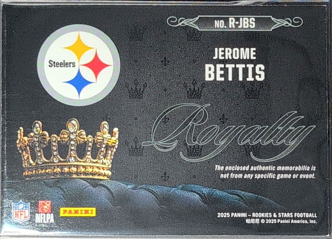 2025 Panini Rookies & Stars Jerome Bettis #R-JBS Royalty MEM Pittsburgh Steelers back
