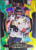2025 Panini Select Caleb Williams #73 Green and Yellow Prizm Shock Chicago Bears front
