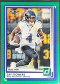 2025 Donruss Zay Flowers #165 Press Proofs Green Baltimore Ravens front