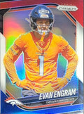 2025 Panini Prizm Evan Engram #277 Red White and Blue Denver Broncos front