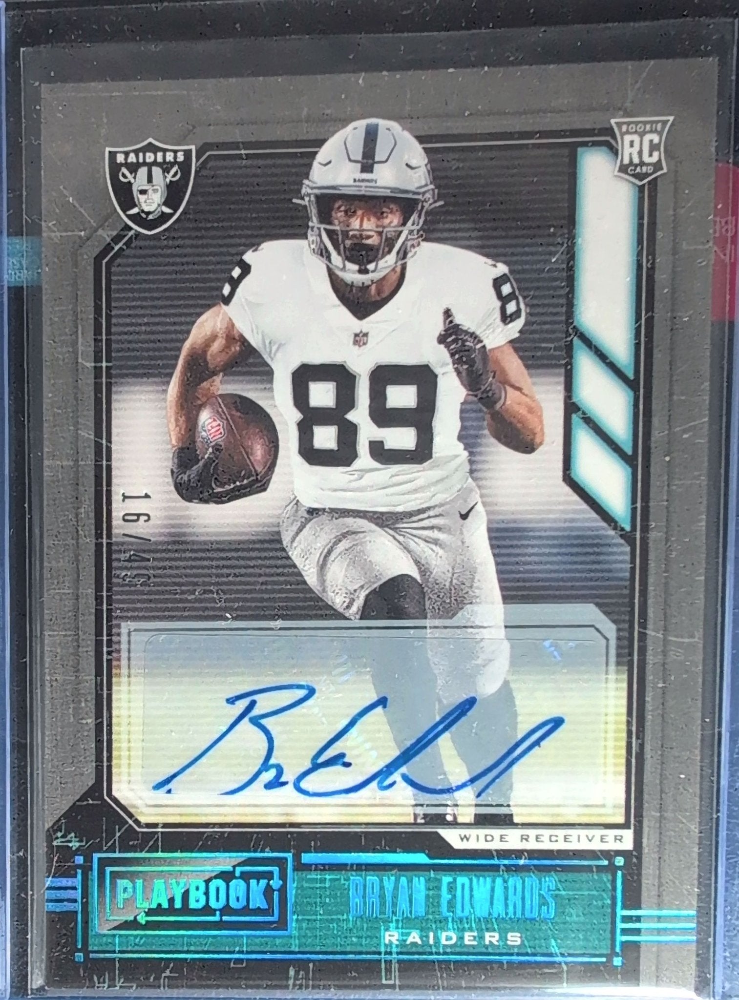 Bryan Edwards 2020 Panini Playbook #129 autoraph 49 Rookie RC Las Vegas Raiders - front image