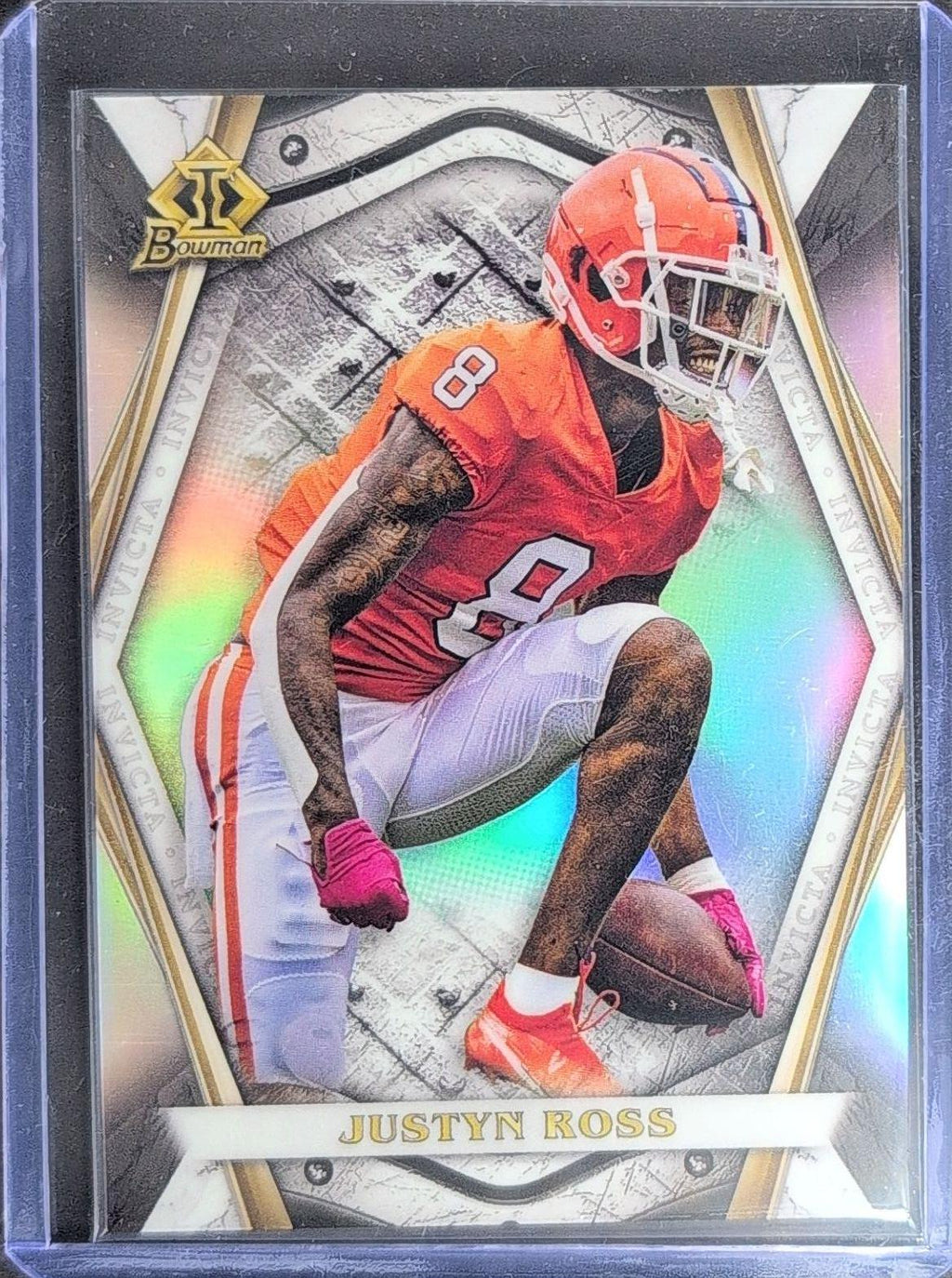 2021-22 Bowman University Justyn Ross #BI-7 Bowman Invicta Clemson Tigers front