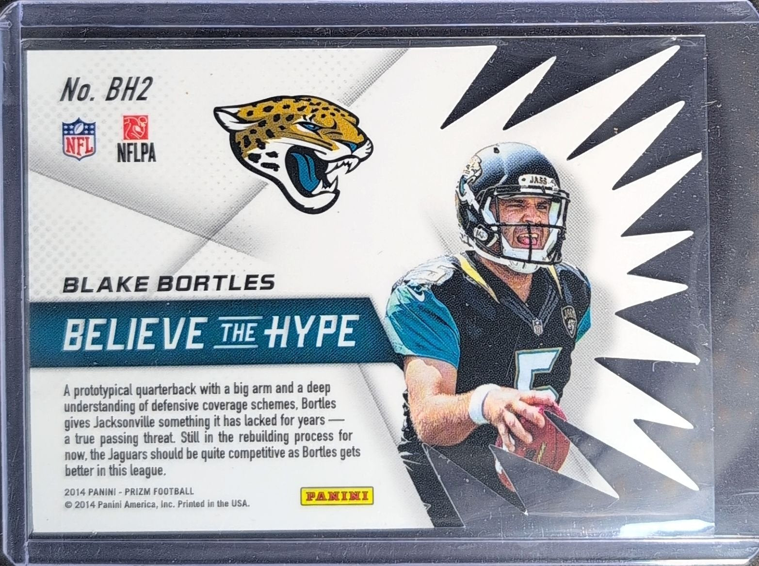 Blake Bortles 2014 Panini Prizm #BH2 Believe The Hype Jacksonville Jaguars - back image