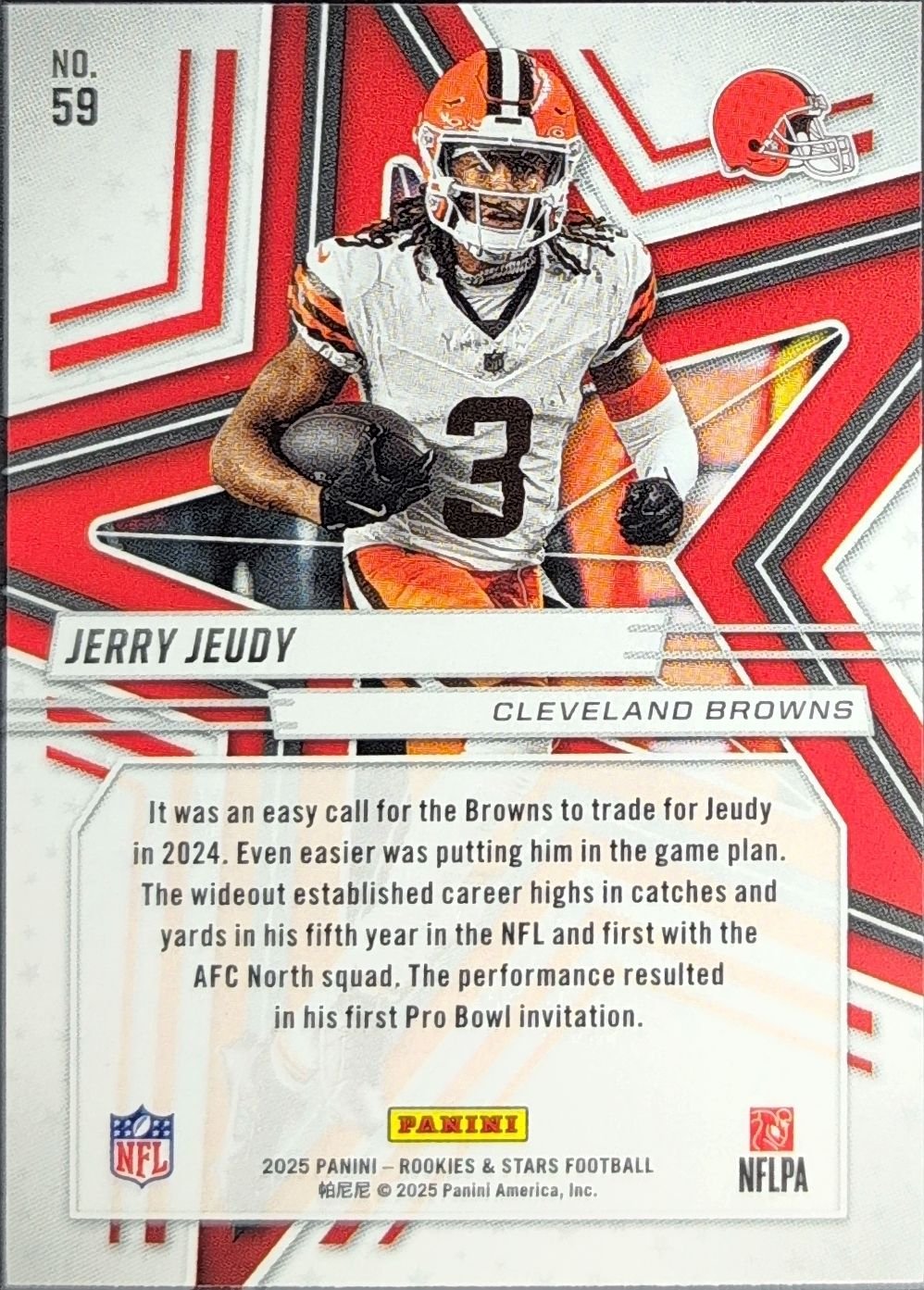 Jerry Jeudy 2025 Panini Rookies & Stars #59 Red Cleveland Browns - back image