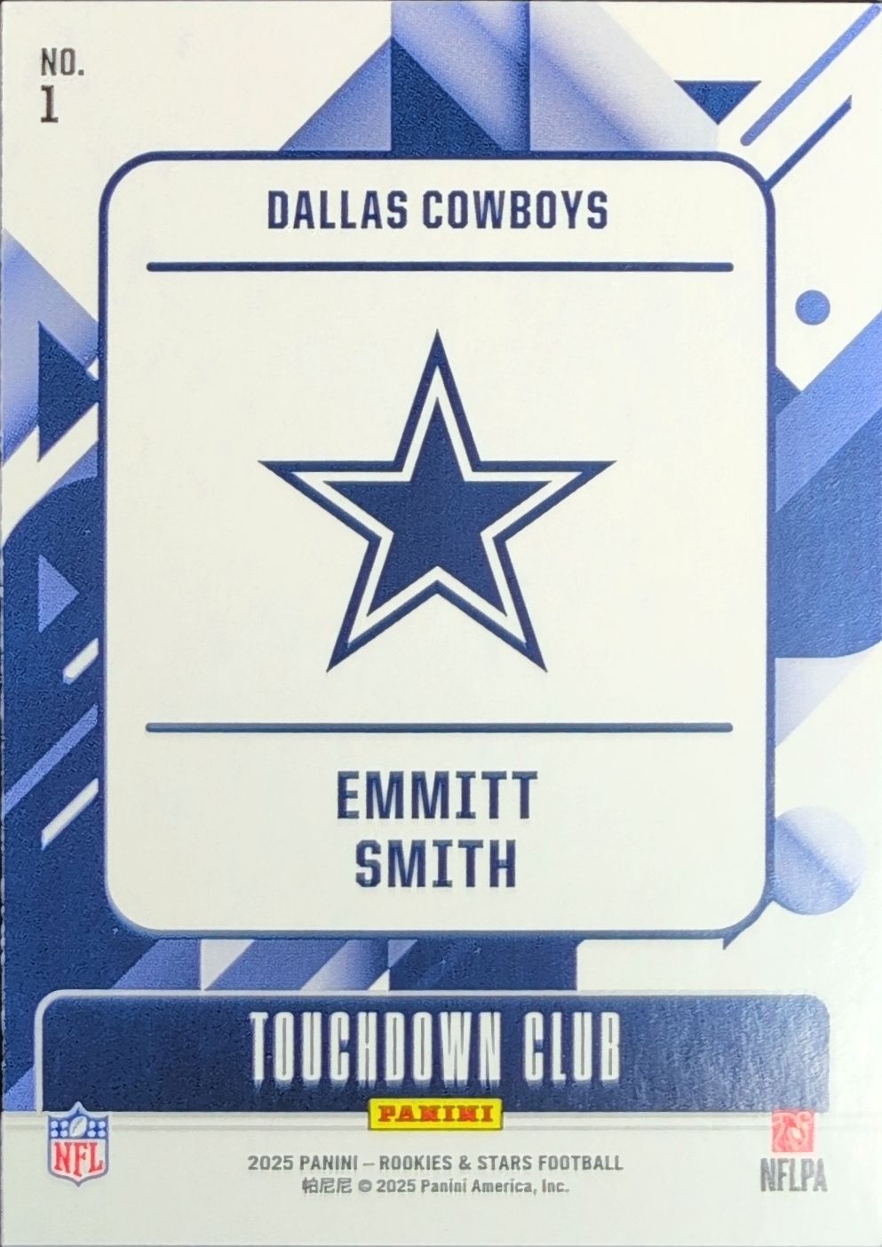 2025 Panini Rookies & Stars Emmitt Smith #1 Touchdown Club Dallas Cowboys back