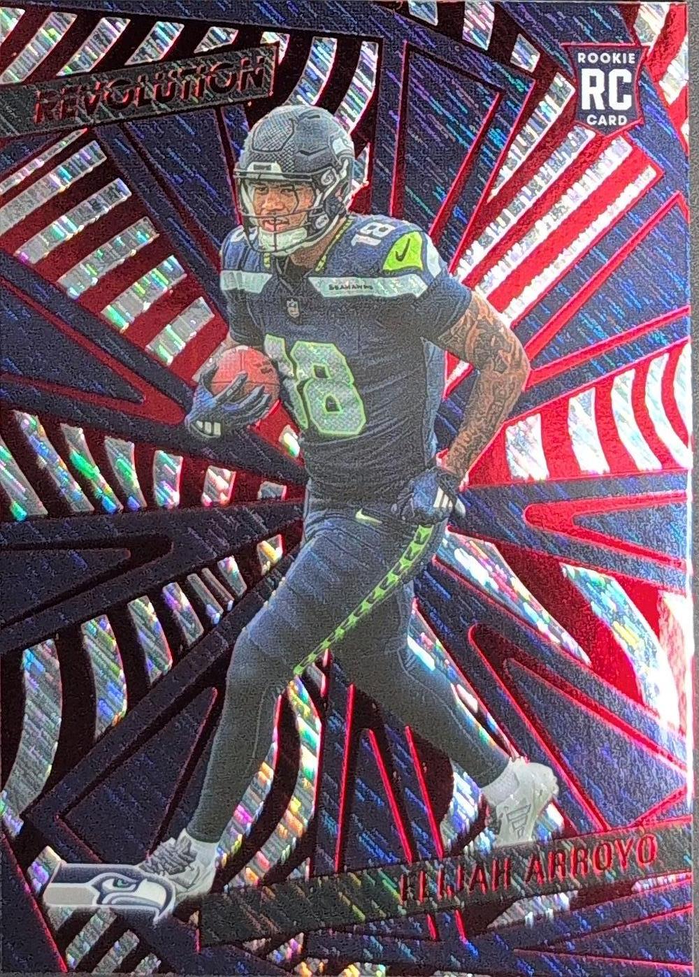 2025 Panini Revolution Elijah Arroyo #210 Red Storm Seattle Seahawks front