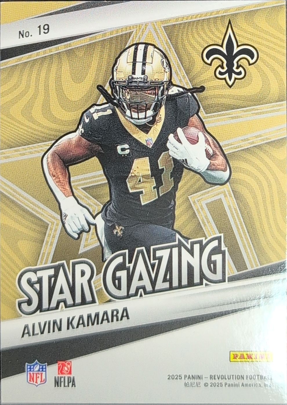 2025 Panini Revolution Alvin Kamara #19 Star Gazing New Orleans Saints back