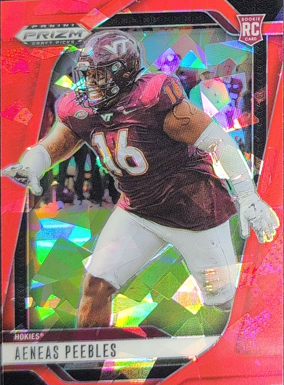 2025 Panini Prizm Draft Picks Aeneas Peebles #145 Prizms Red Ice Virginia Tech Hokies front