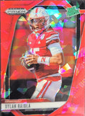 2025 Panini Prizm Draft Picks Dylan Raiola #158 Prizms Red Ice Nebraska Cornhuskers front