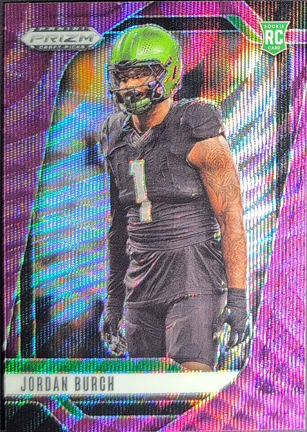 2025 Panini Prizm Draft Picks Jordan Burch #95 Prizms Purple Wave Oregon Ducks front
