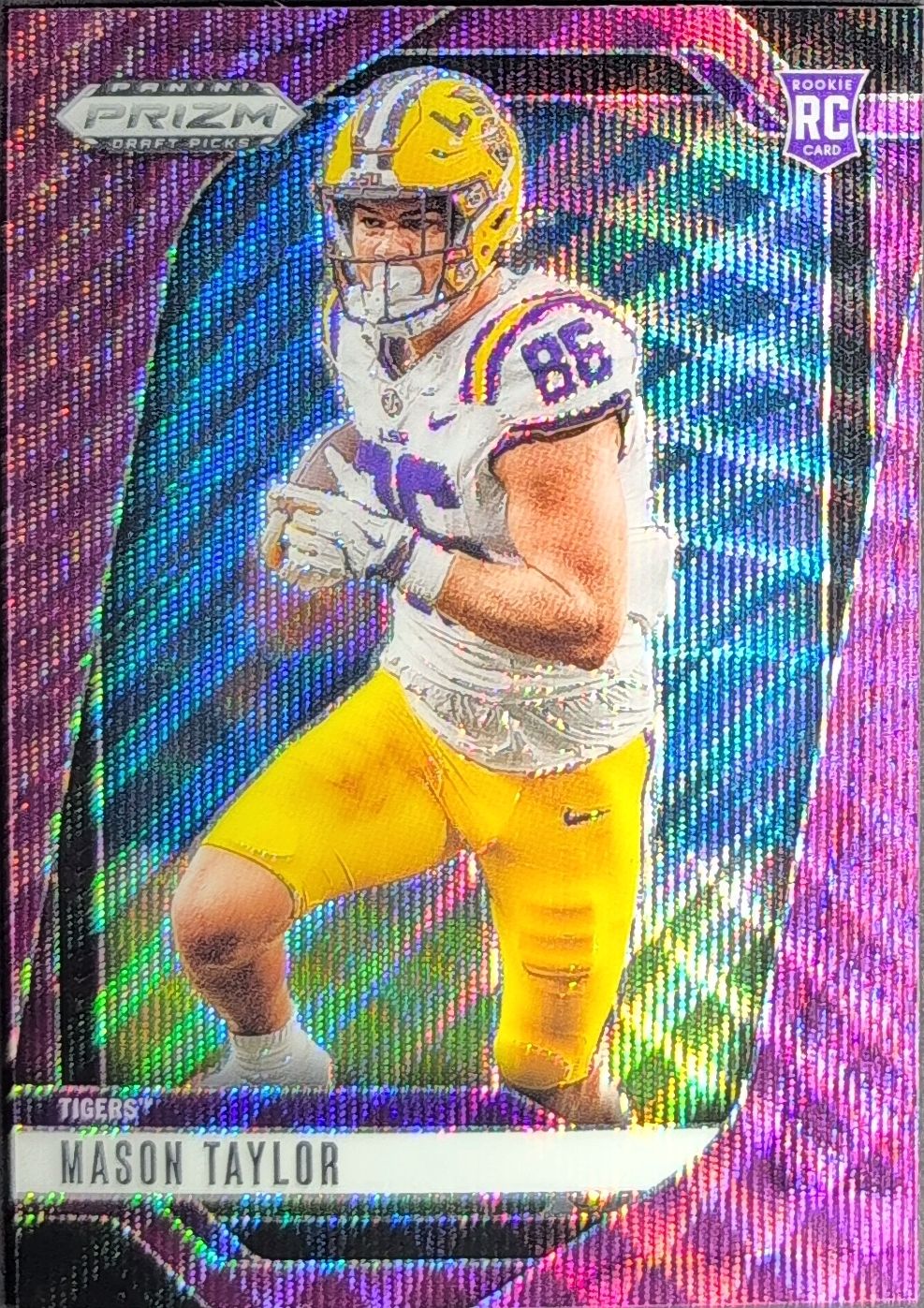 2025 Panini Prizm Draft Picks Mason Taylor #53 Prizms Purple Wave LSU Tigers front