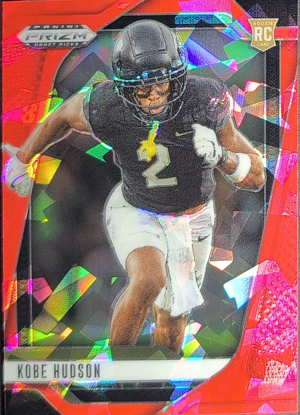 2025 Panini Prizm Draft Picks Kobe Hudson #136 Prizms Red Ice UCF Knights front