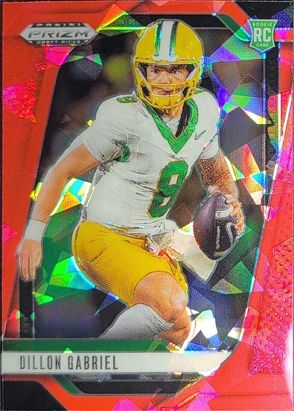 2025 Panini Prizm Draft Picks Dillon Gabriel #97 Prizms Red Ice Oregon Ducks front