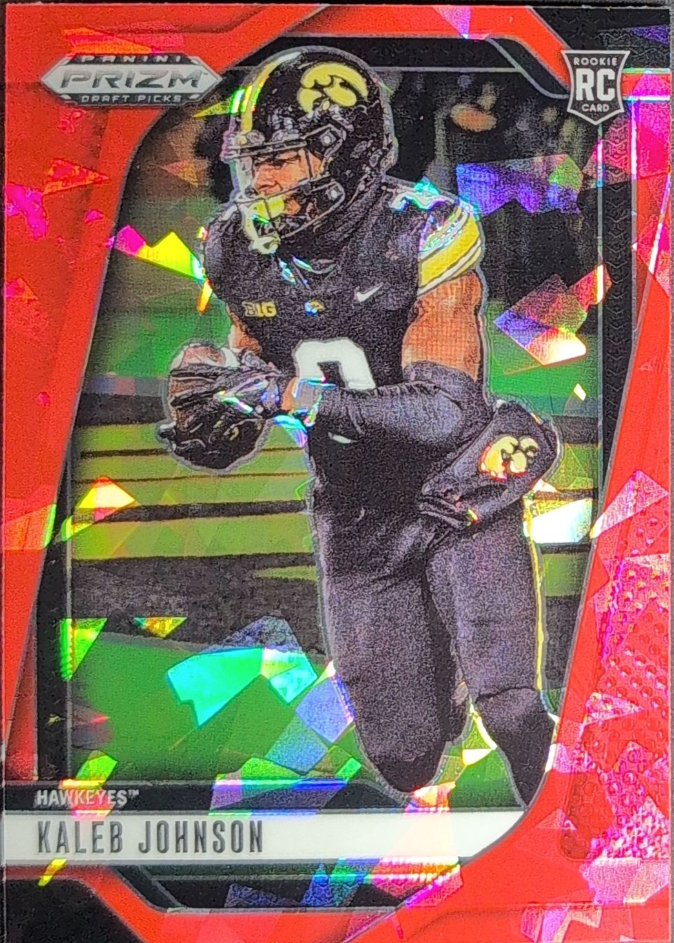 2025 Panini Prizm Draft Picks Kaleb Johnson #38 Prizms Red Ice Iowa Hawkeyes front