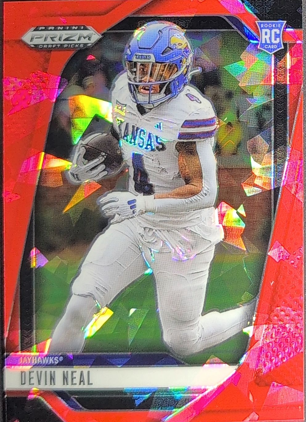 2025 Panini Prizm Draft Picks Devin Neal #43 Prizms Red Ice Kansas Jayhawks front