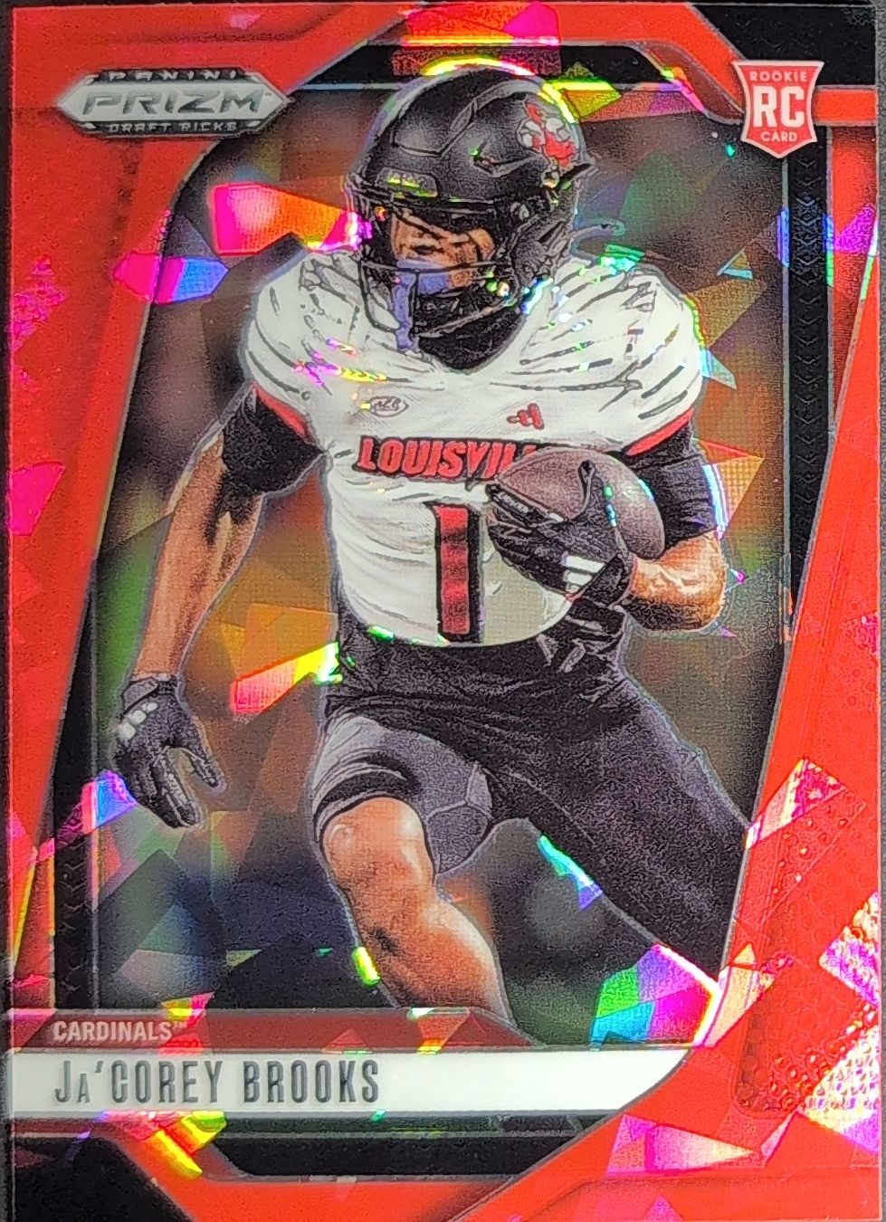 2025 Panini Prizm Draft Picks Ja'Corey Brooks #50 Prizms Red Ice Louisville Cardinals front