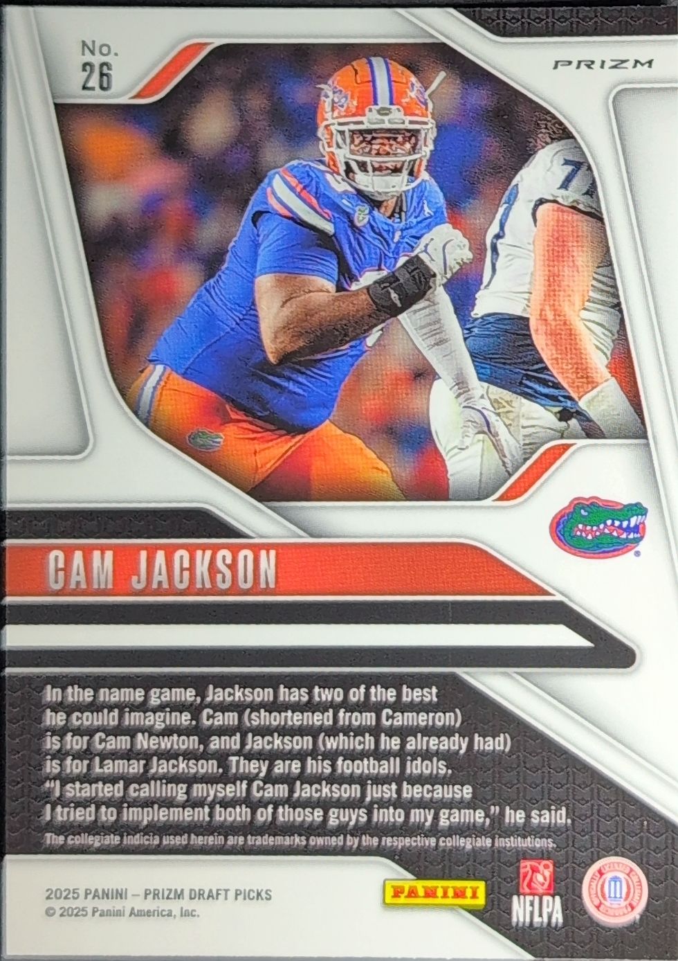 Cam Jackson 2025 Panini Prizm Draft Picks #26 Prizms Red Ice Florida Gators